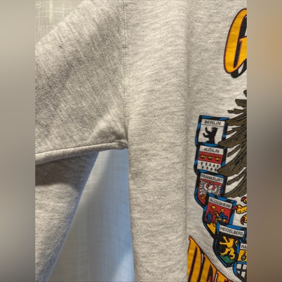 VTG Jerzees Germany Crewneck Sweatshirt Adult L 90s Reichsadler Eagle Printed - Picture 8 of 10